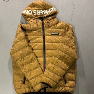 Members Only Brown Hooded Puffer Jacket